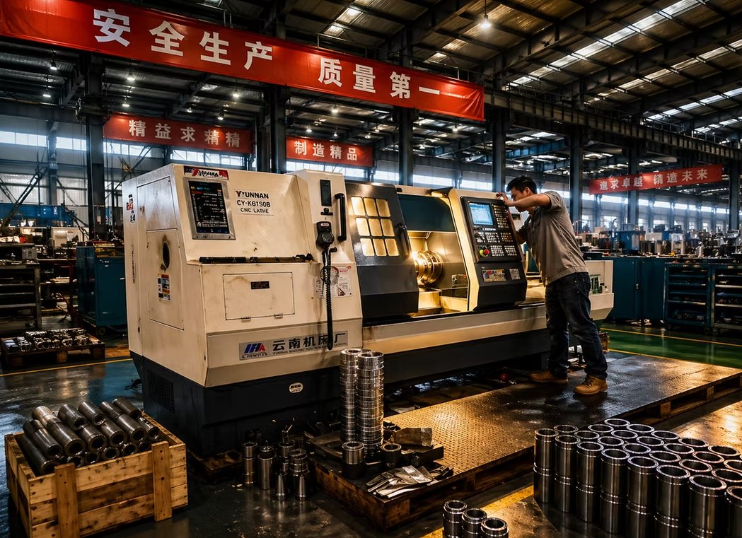 CNC machining of six-sided top press components in the factory